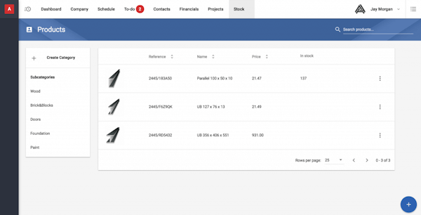 Archdesk products screenshot