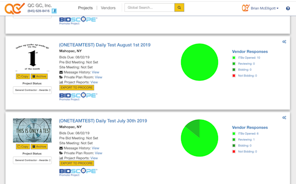 ONETEAM projects screenshot