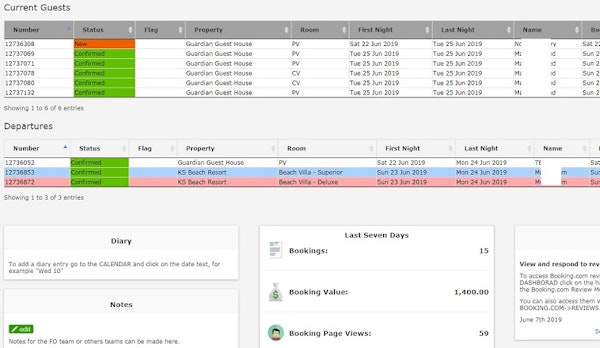 airHMS dashboard screenshot