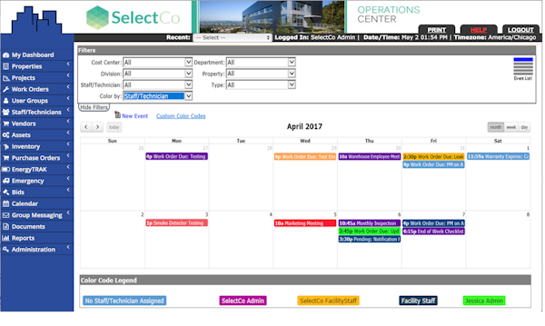 Calendar dashboard