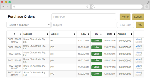 BlinQ purchase orders