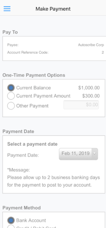 PaymentVision make payments