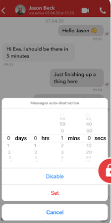 Adeya configure content auto-destruct