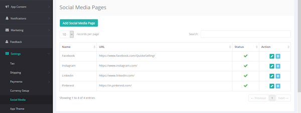 Quick eSelling social media integration