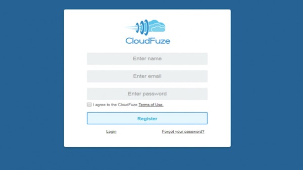 CloudFuze registration screenshot