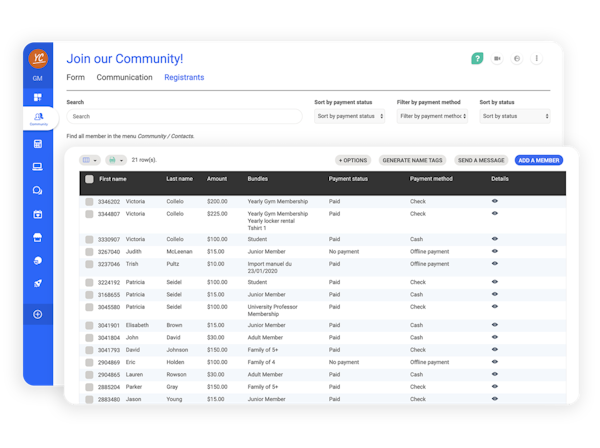 AssoConnect community registrants