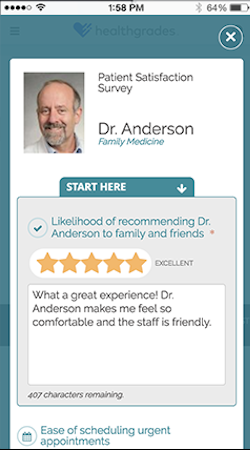 Relatient survey screenshot