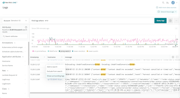 New Relic One log management