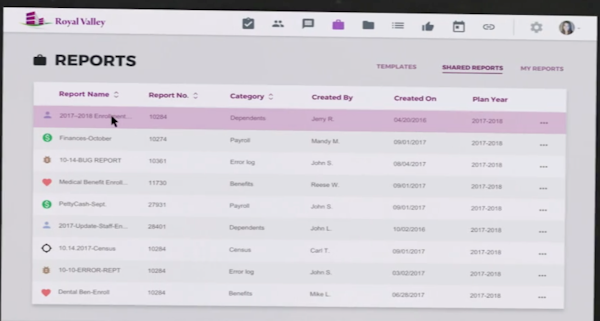 eBenefits reports screenshot.