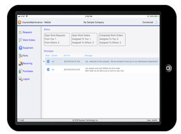 Express Maintenance mobile requests