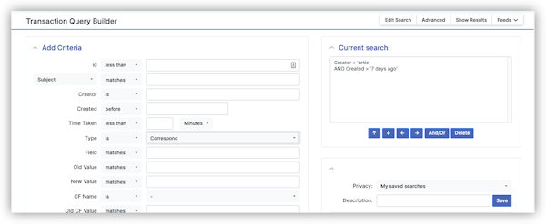 Request Tracker transaction query builder