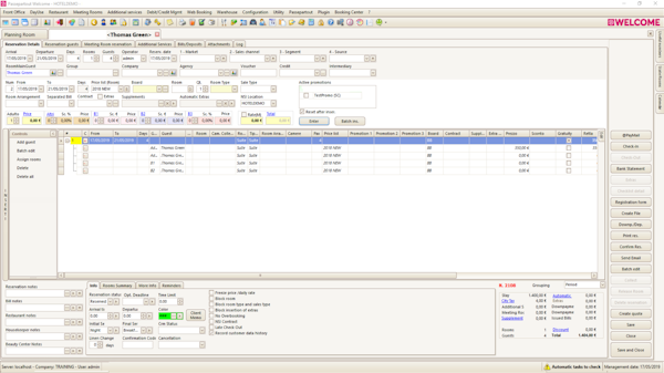 Welcome reservations screenshot