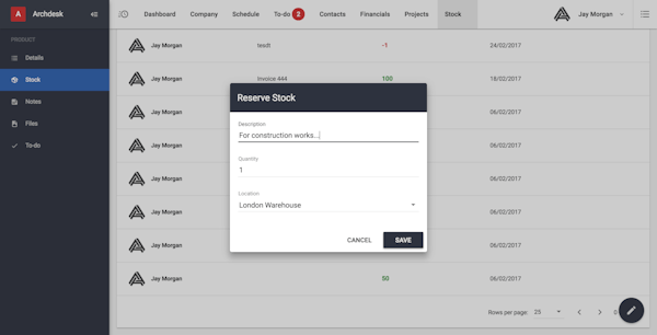 Archdesk reserve stock screenshot