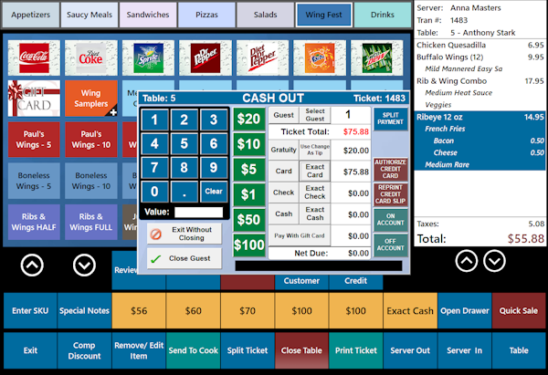 BPA Restaurant Pro cashout