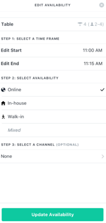 ResyOS edit table availability