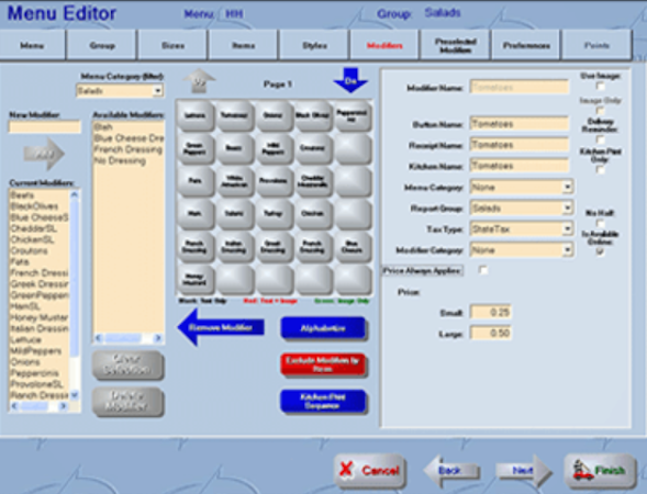 Revention POS menu editor