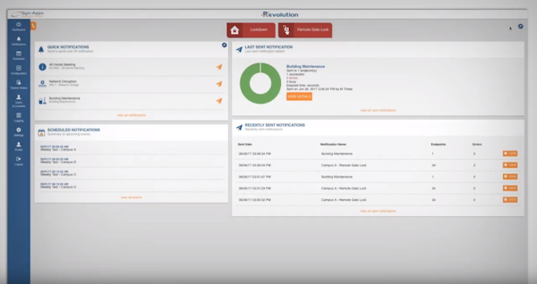 Revolution main dashboard