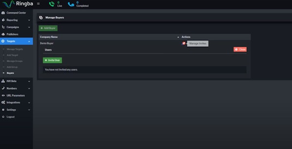 Ringba manage buyers