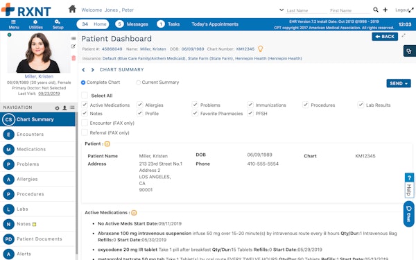 Patient dashboard