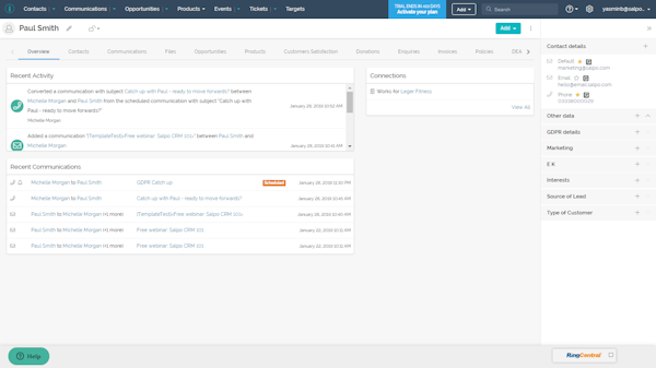 Contact profile
