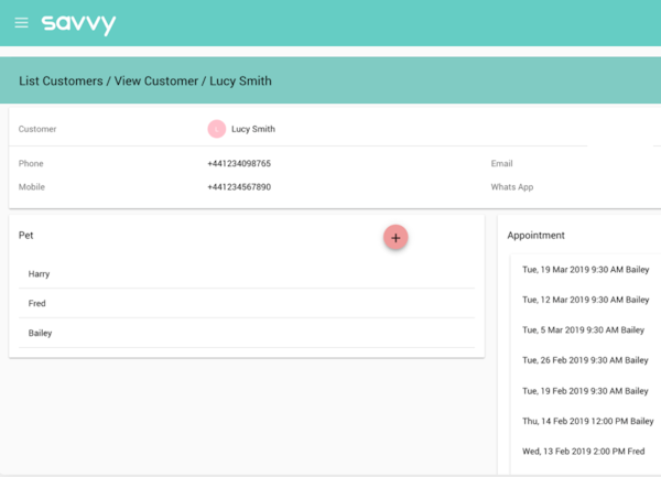 Savvy Pet Spa customer management