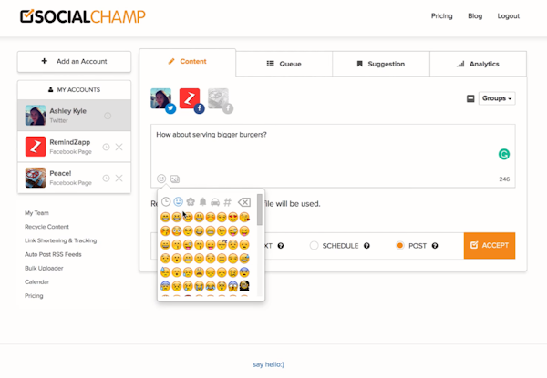 Social Champ create posts