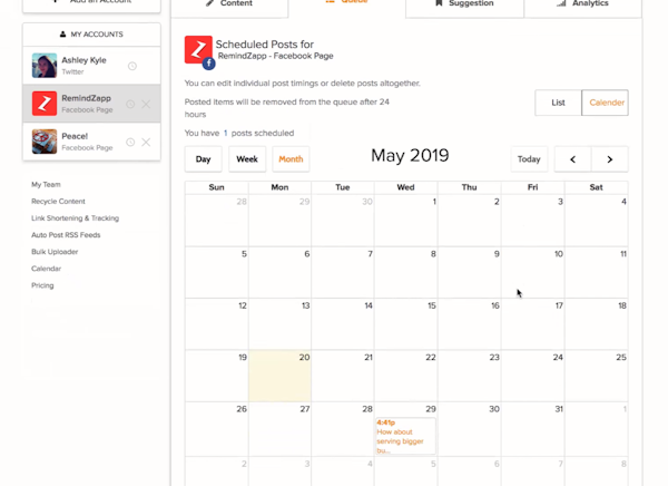 Social Champ schedule posts