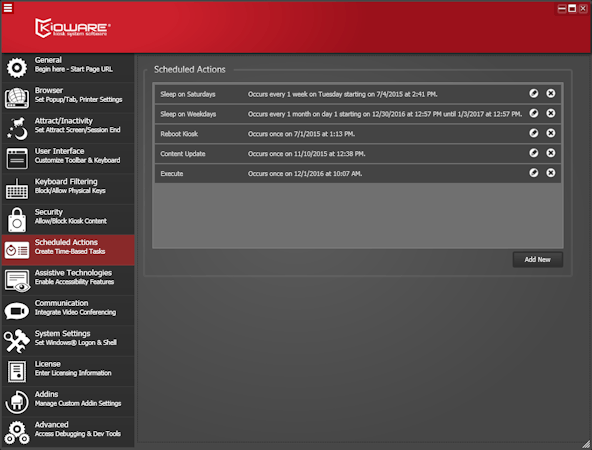 Scheduled actions
