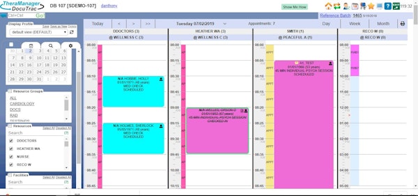 TheraManager scheduling