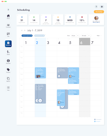 Scheduling calendar view
