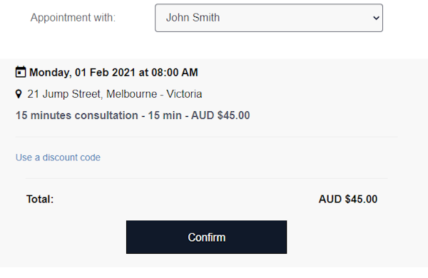 Scheduly appointment confirmation
