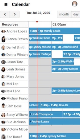 Scheduly mobile interface