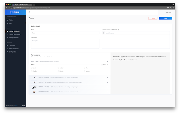 User access permissions