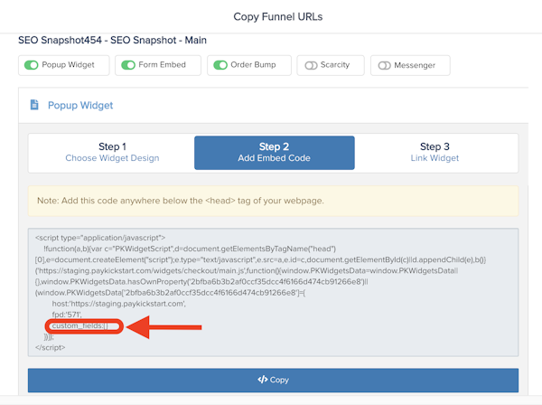 PayKickstart custom fields