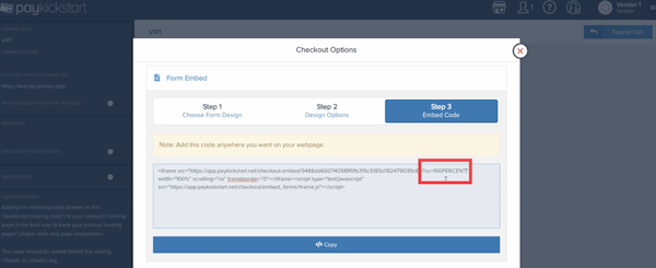 PayKickstart checkout options