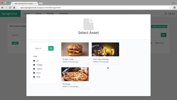 Screen management