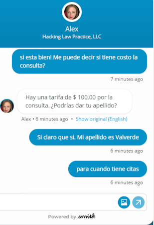 Smith.ai english to spanish translation screenshot