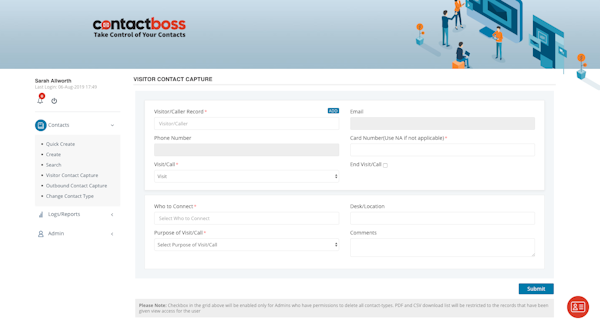Contact Boss visitor contact capture