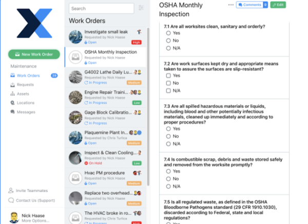 MaintainX track work orders