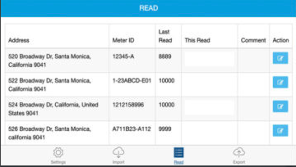 Waterworks - Mobile meter readings