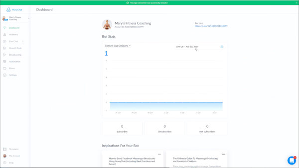 ManyChat dashboard screenshot
