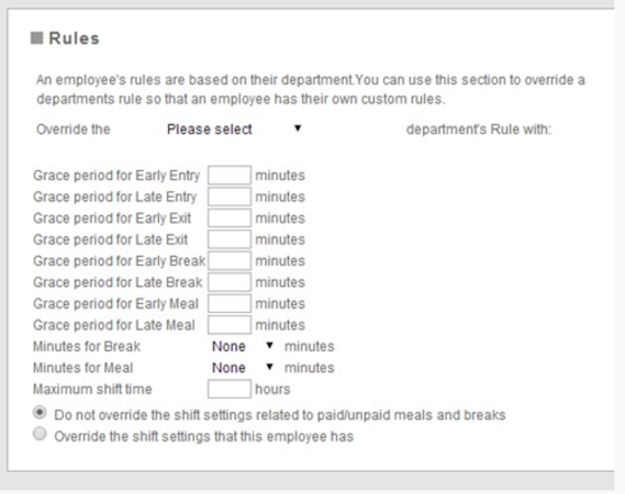 TimeWellScheduled employee rules