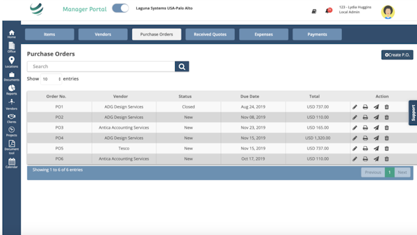Juntrax purchase orders