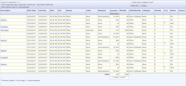 Office Tracker events