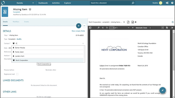 Elise ECM - manage external contacts