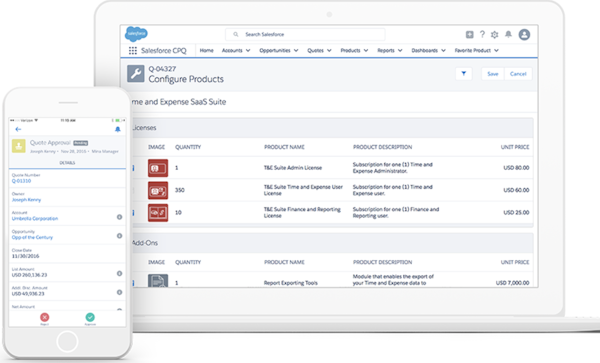 Salesforce CPQ - configure products and create quotes