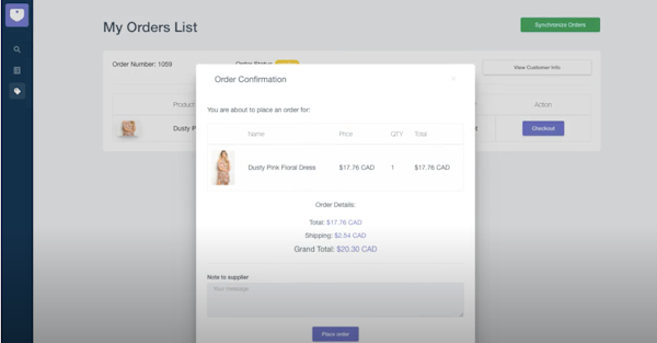 Spocket order confirmation