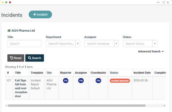 EcoOnline Platform - incident management