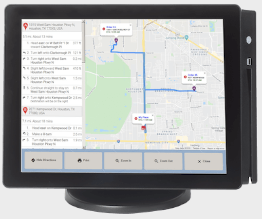 HungerRush POS integrates with Google maps