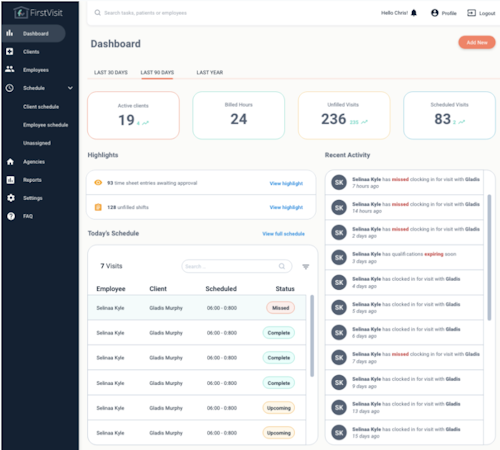 FirstVisit - dashboard